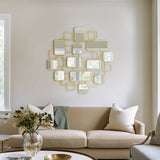 Metal, 38x39 Wall Accent W/ Mirrors, Gold Wb from Sagebrook Home - Luna Furniture