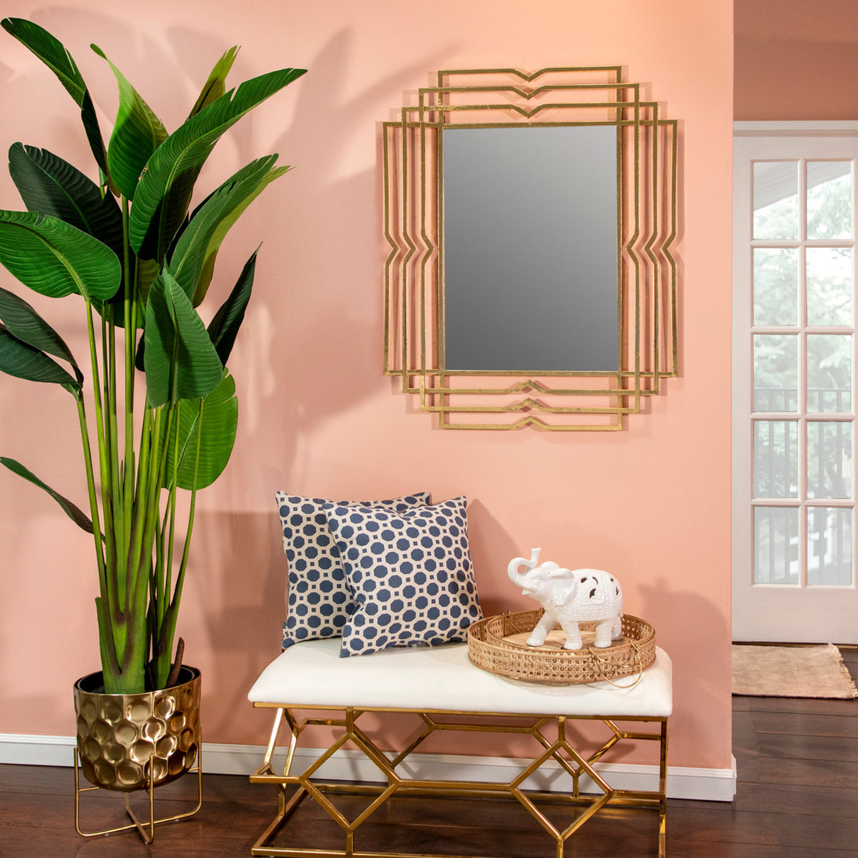 Metal 39" Rectangular Mirror,gold - 14926