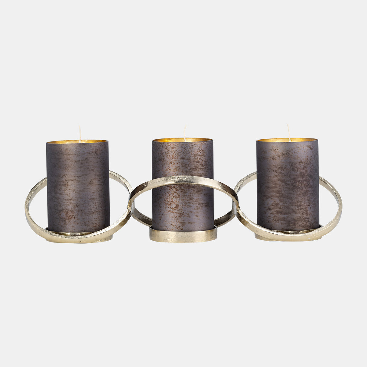 Metal,6",abstract Ring Candle Holder,gold from Sagebrook Home - Luna Furniture