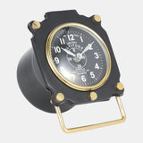 Metal, 6"h Altimeter Table Clock, Black from Sagebrook Home - Luna Furniture