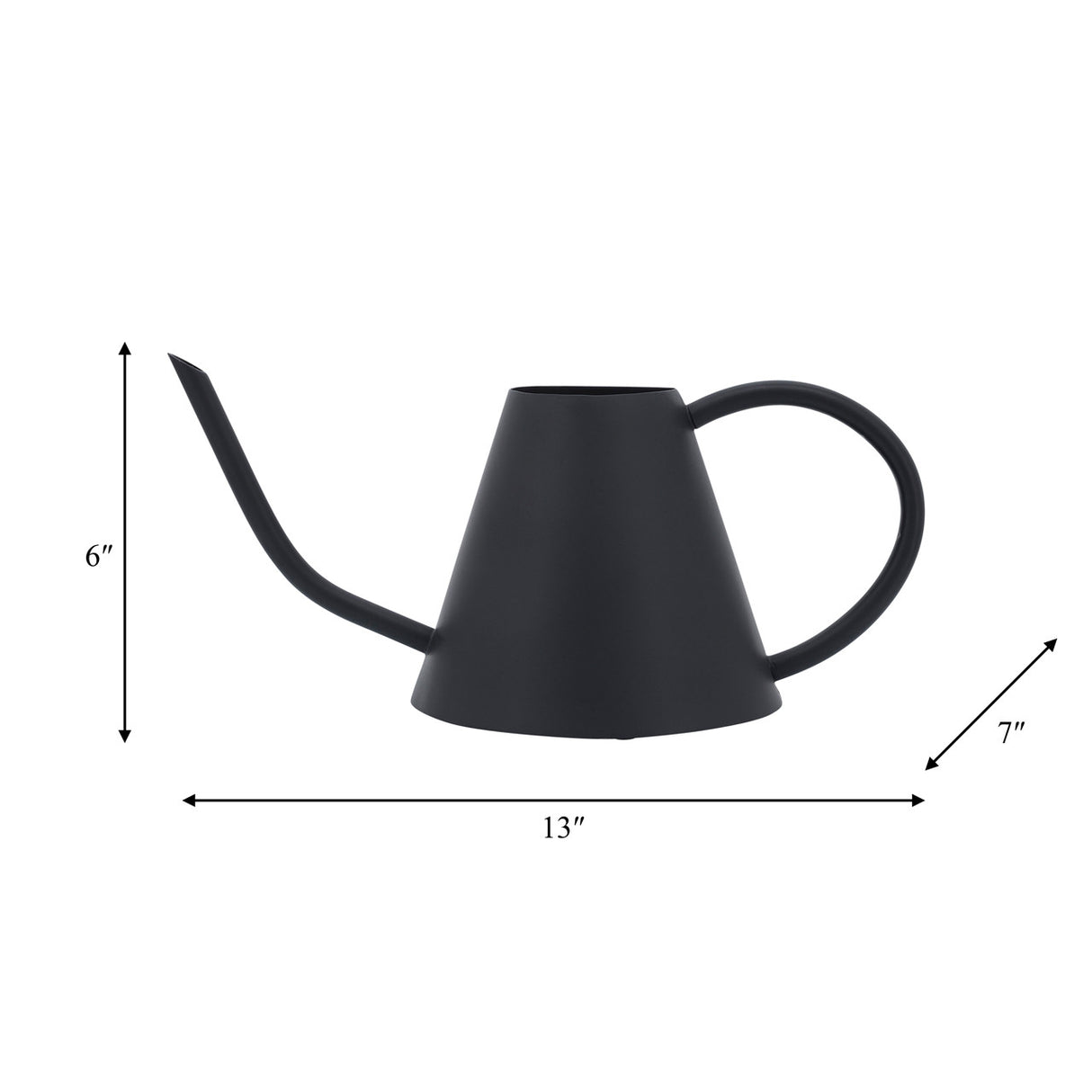 Metal 6"h Watering Can, Black from Sagebrook Home - Luna Furniture