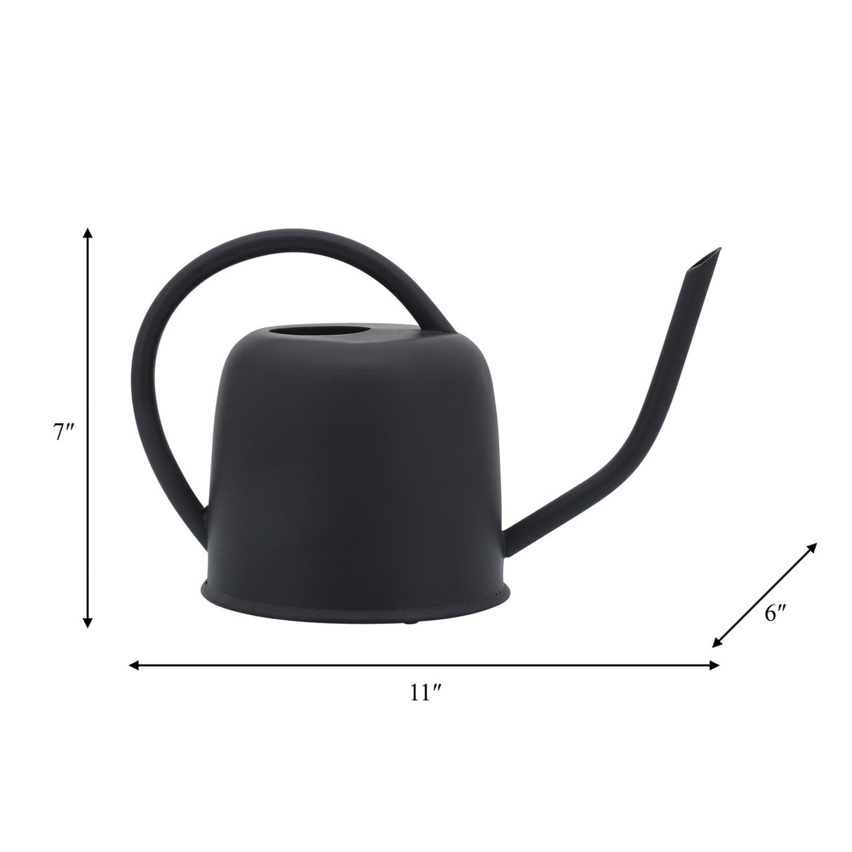 Metal 7"h Watering Can, Black from Sagebrook Home - Luna Furniture