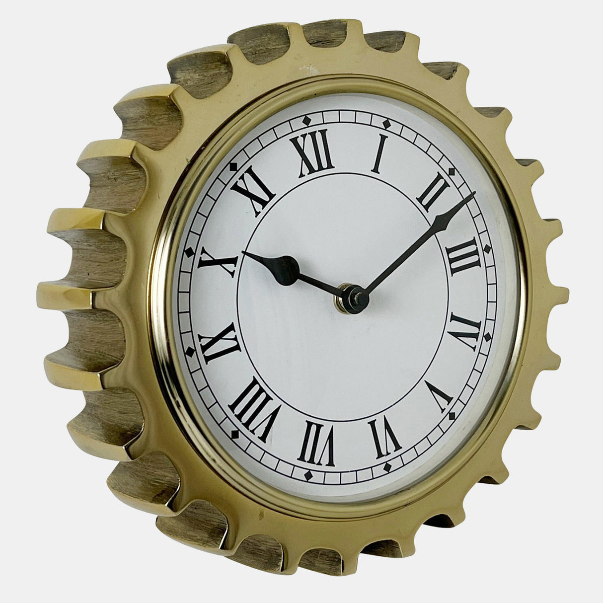 Metal, 8" Gear Table Clock, Gold from Sagebrook Home - Luna Furniture