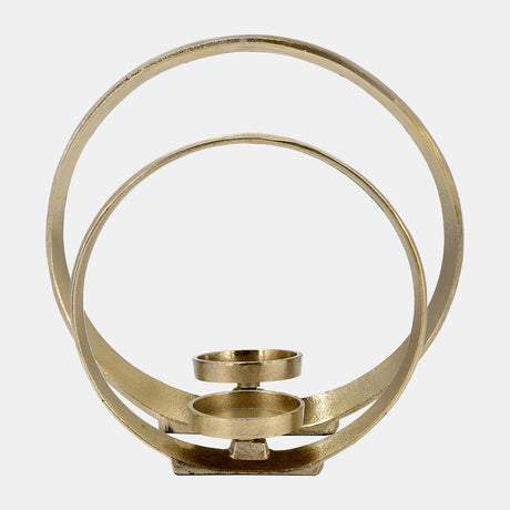 Metal,s/2 10/13"h, Ring Shape Candle Holder,gold from Sagebrook Home - Luna Furniture