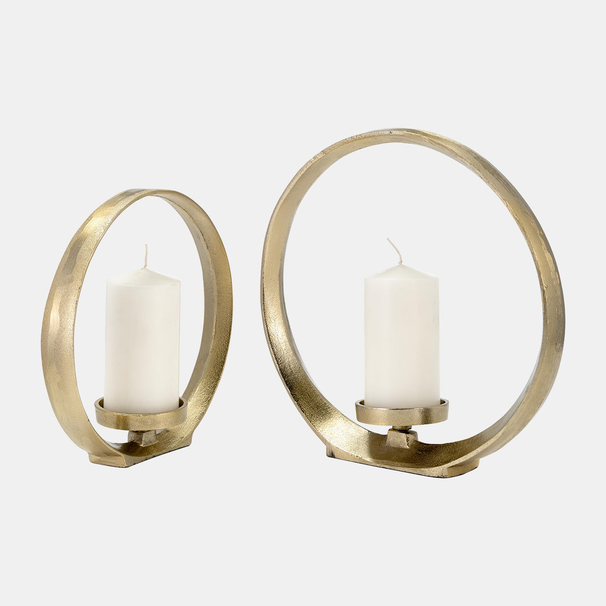 Metal,s/2 10/13"h, Ring Shape Candle Holder,gold from Sagebrook Home - Luna Furniture