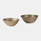 Metal,s/2 11/13", Round Hammered Bowls,champagne from Sagebrook Home - Luna Furniture