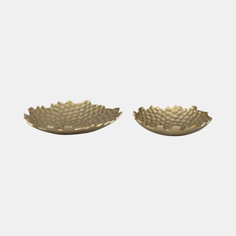 Metal, S/2 12/16" Honeycomb Bowls, Gold from Sagebrook Home - Luna Furniture