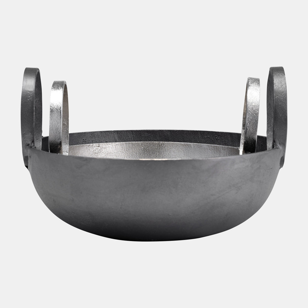 Metal, S/2, 7/8" Bowl With Handles, Slvr/gunmetal from Sagebrook Home - Luna Furniture