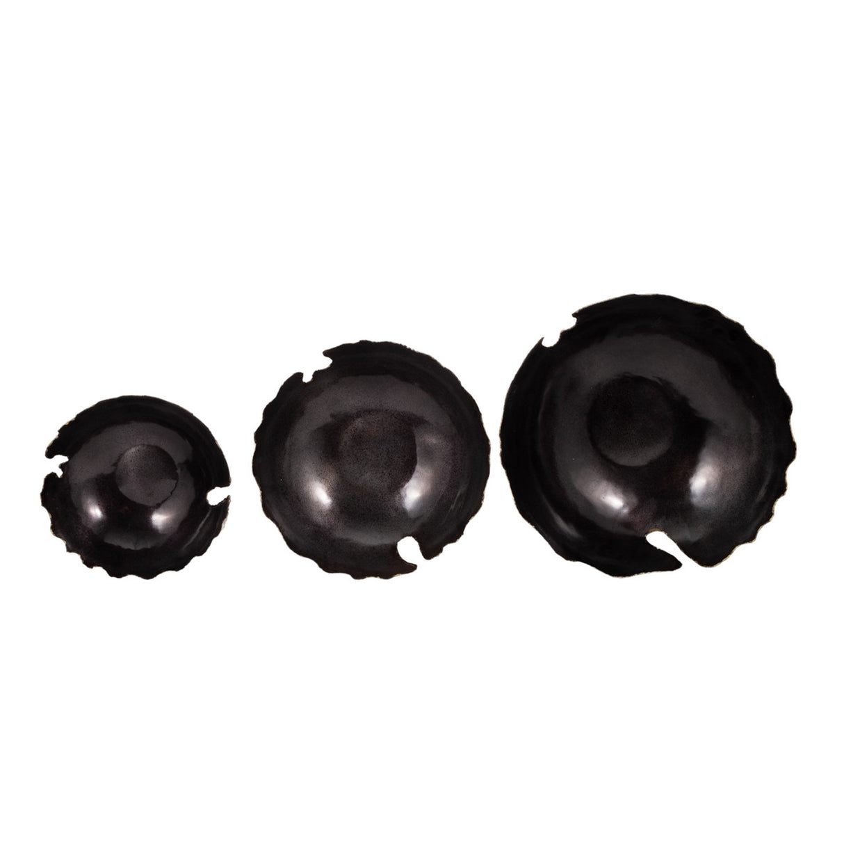 Metal S/3 12/15/18" Chipped Bowls, Black from Sagebrook Home - Luna Furniture