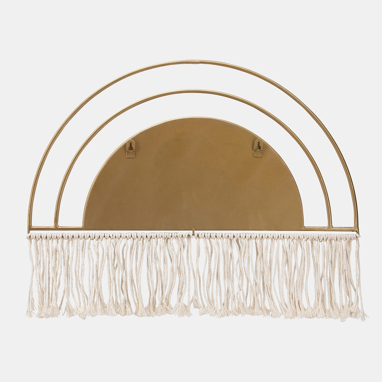 Metal/wood, 17"h Arched Mirrored Wall Deco, Gold - 16668