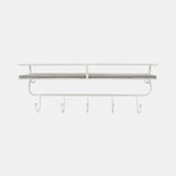 Metal/wood 20" 5 Hook Wall Shelf, White/gray from Sagebrook Home - Luna Furniture