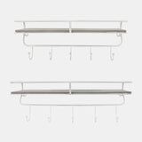 Metal/wood 20" 5 Hook Wall Shelf, White/gray from Sagebrook Home - Luna Furniture