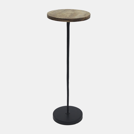 Metal/wood, 23"h Drink Table, Brown/black Kd - 17021