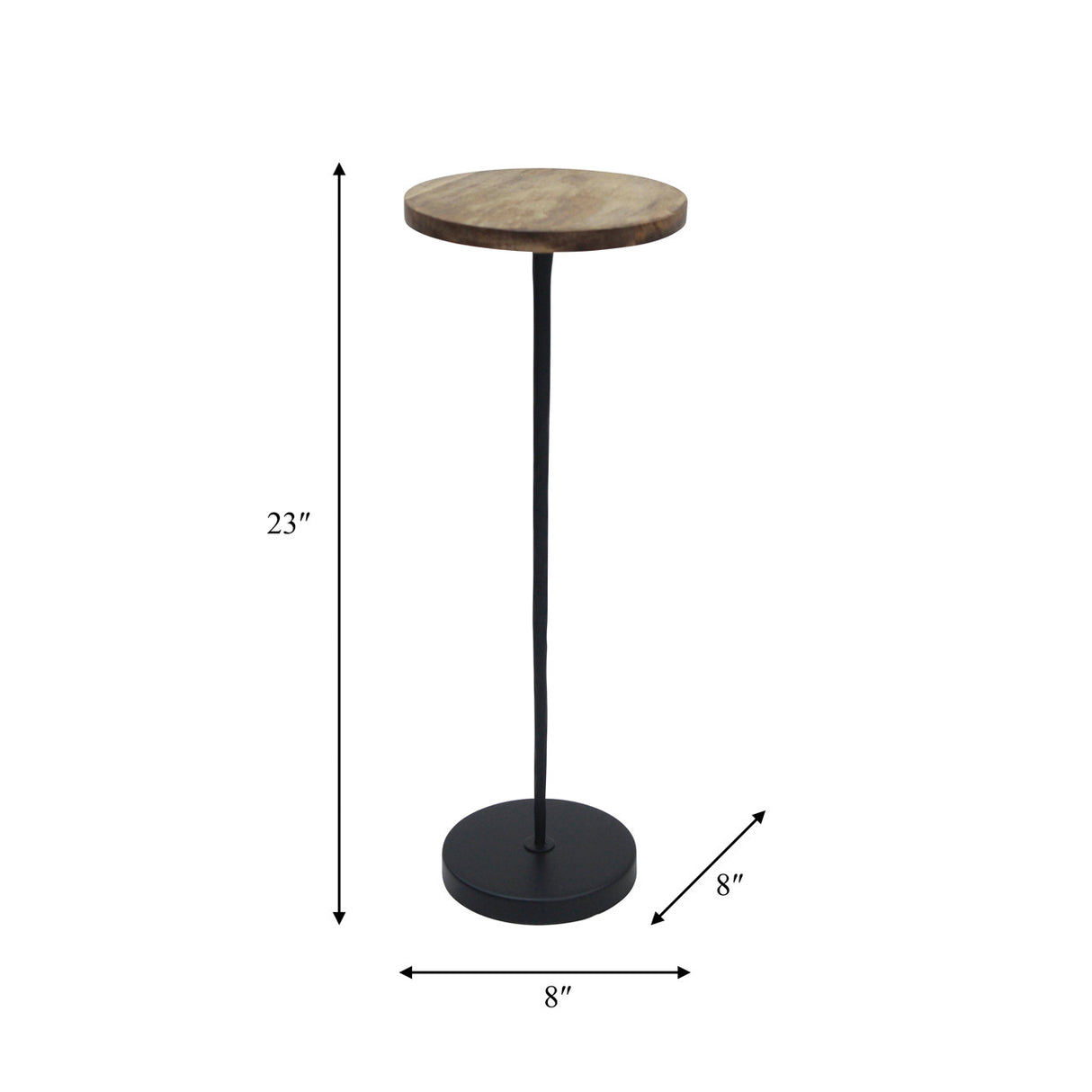 Metal/wood, 23"h Drink Table, Brown/black Kd - 17021