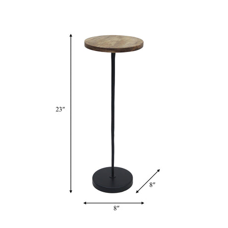 Metal/wood, 23"h Drink Table, Brown/black Kd - 17021