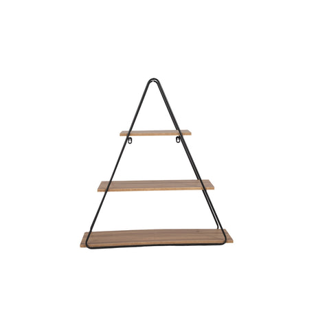 Metal/wood 26" Triangle Wall Shelf, Brown/black from Sagebrook Home - Luna Furniture