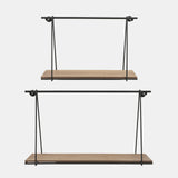 Metal/wood, S/2 12/14"h Swing Like Wall Shelves, B from Sagebrook Home - Luna Furniture