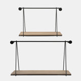 Metal/wood, S/2 12/14"h Swing Like Wall Shelves, B from Sagebrook Home - Luna Furniture