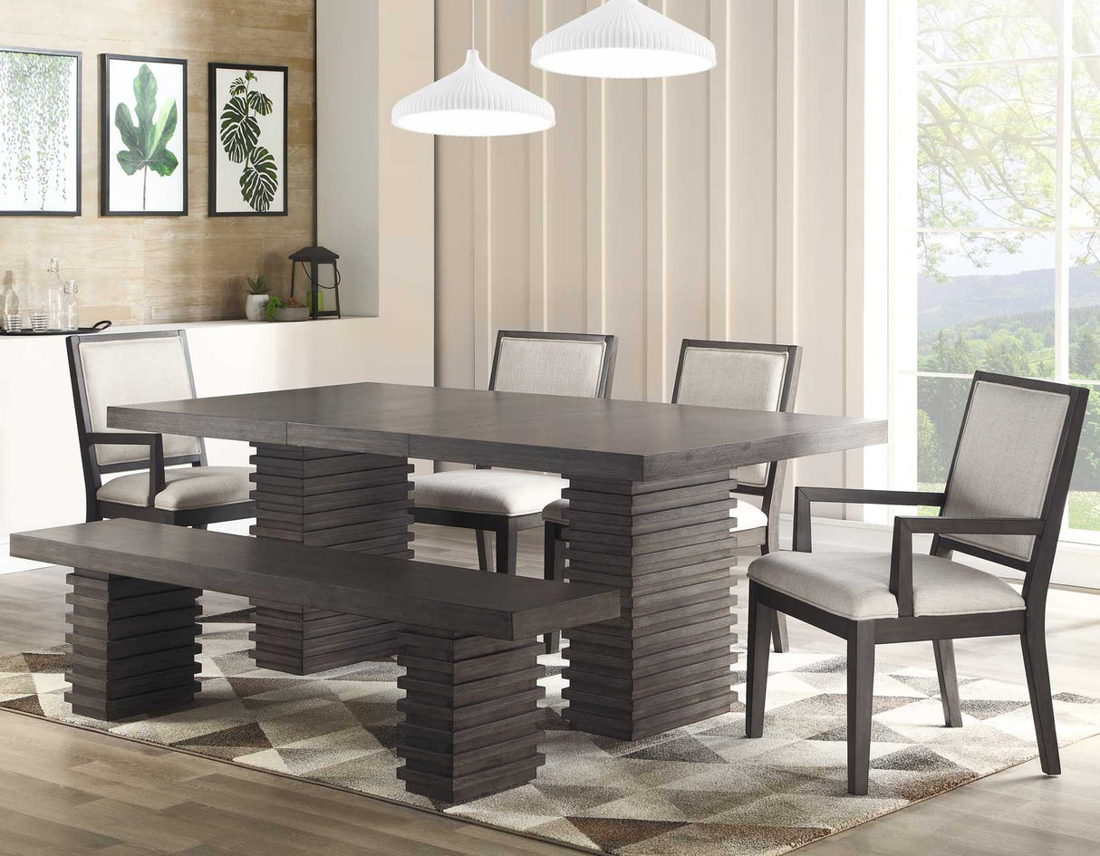 Mila 6 Piece Set(Table, Bench & 4 Side Chairs) from Steve Silver - Luna Furniture