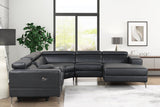 MILANO BLACK - 6PC Power Reclining Sectional - MILANO BLACK - Luna Furniture