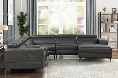 MILANO GRAY- 6PC Power Reclining Sectional - MILANO GRAY