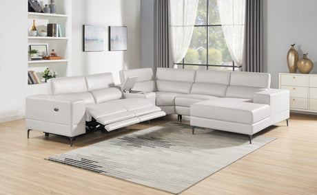 MILANO PEARL - 6PC Power Reclining Sectional - MILANO PEARL