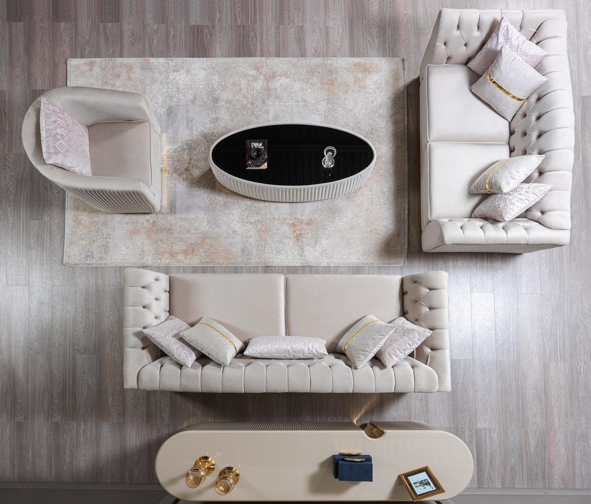 Milena Ivory Coffee Table - MILENAIV-COFFEE - 