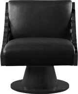 Millwin Vegan Leather Swivel Accent Chair in Black from Meridian - Luna Furniture