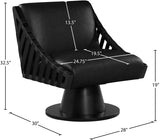 Millwin Vegan Leather Swivel Accent Chair in Black from Meridian - Luna Furniture