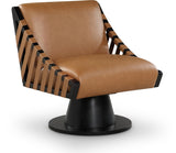 Millwin Vegan Leather Swivel Accent Chair in Cognac from Meridian - Luna Furniture