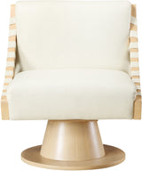 Millwin Vegan Leather Swivel Accent Chair in Cream from Meridian - Luna Furniture