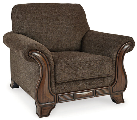 Miltonwood Chair and Ottoman in Teak from Ashley - Luna Furniture