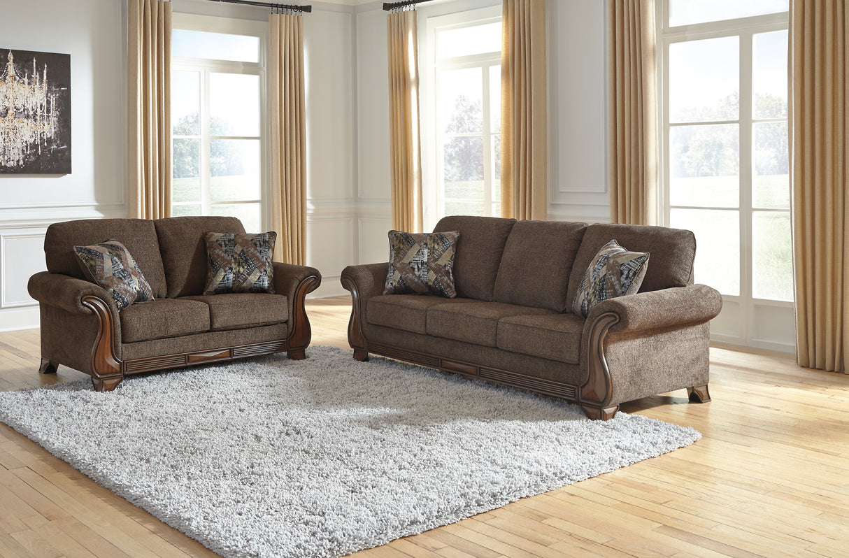 Miltonwood Sofa and Loveseat in Teak - PKG007350