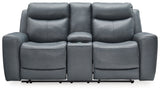 Mindanao Sofa, Loveseat and Recliner in Steel - PKG015551