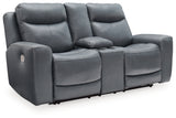 Mindanao Sofa, Loveseat and Recliner in Steel - PKG015551