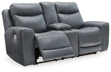 Mindanao Sofa, Loveseat and Recliner in Steel - PKG015551