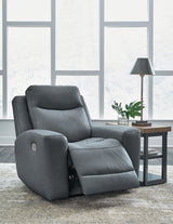 Mindanao Sofa, Loveseat and Recliner in Steel - PKG015551