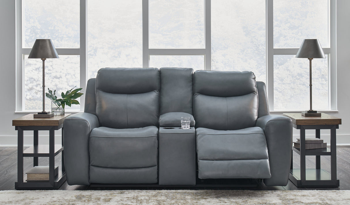 Mindanao Sofa, Loveseat and Recliner in Steel - PKG015551