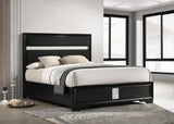 Miranda 55-inch Upholstered California King Panel Bed Black from Coaster - Luna Furniture