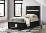 Miranda 55-inch Upholstered Twin Panel Bed Black from Coaster - Luna Furniture