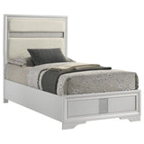 Miranda 55-inch Upholstered Twin Panel Bed White from Coaster - Luna Furniture