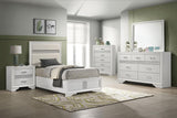 Miranda 55-inch Upholstered Twin Panel Bed White from Coaster - Luna Furniture