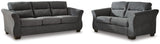 Miravel Sofa and Loveseat in Gunmetal - PKG015075