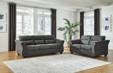 Miravel Sofa and Loveseat in Gunmetal - PKG015075