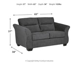 Miravel Sofa, Loveseat and Recliner in Gunmetal - PKG015076