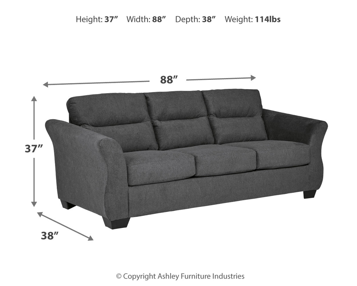 Miravel Sofa, Loveseat and Recliner in Gunmetal - PKG015076