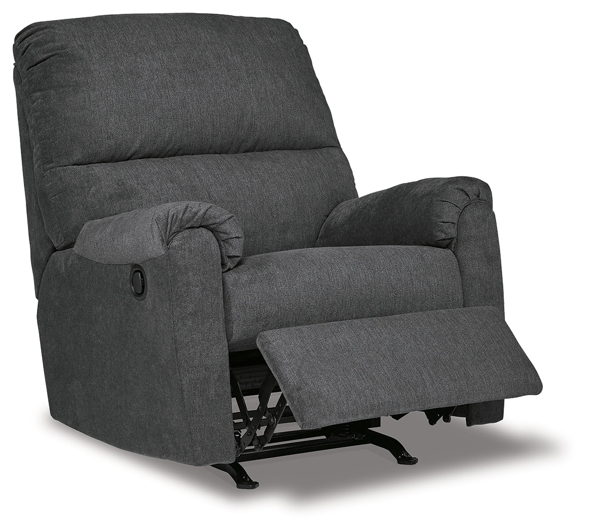 Miravel Sofa, Loveseat and Recliner in Gunmetal - PKG015076