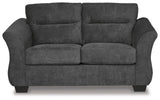 Miravel Sofa, Loveseat and Recliner in Gunmetal - PKG015076