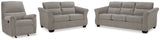 Miravel Sofa, Loveseat and Recliner in Slate - PKG015080