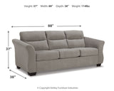 Miravel Sofa, Loveseat and Recliner in Slate - PKG015080